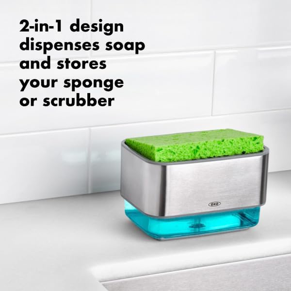 OXO Good Grips Stainless Steel Soap Dispensing Sponge Holder