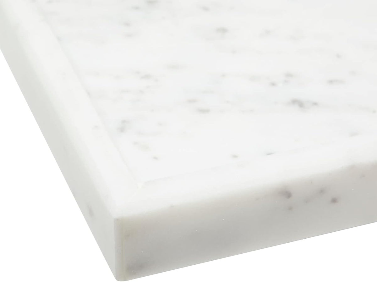 Juvale Large Marble Vanity Tray - Jewelry & Cosmetic Organizer with Drawer Organizer - Bathroom Display with Soap Tray - Home Accent Piece with Marble Decor - 11.7 x 7.7 x 1.1 in White