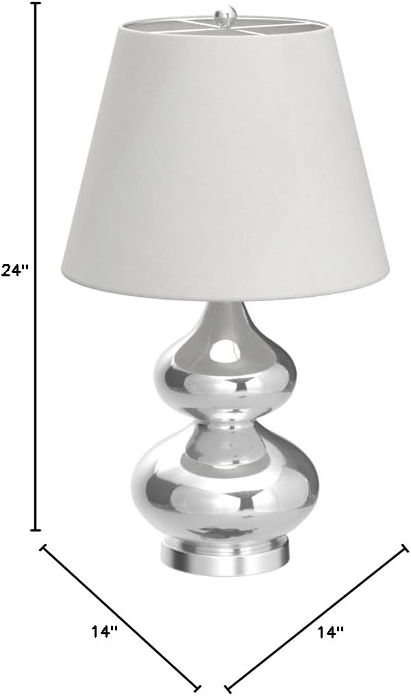 SAFAVIEH Eva Table Lamp, 24" Modern Silver LITS4086M