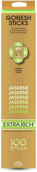 Gonesh - Extra Rich Scented Incense Sticks - Non-Toxic 10” Slow Burn Aromatic Sticks - Jasmine - 100 Pack