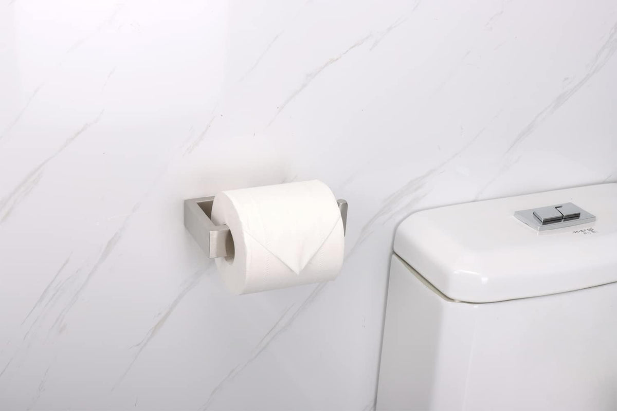 TocTen Toilet Paper Holder-Bathroom Tissue Holder Fit Big Roll Paper, Toilet Paper Roll Holder Wall Mounted Made of Thicken 304 Stainless Steel, Suitable for Bathroom, Kitchen, Office (5.9In, Brushed)