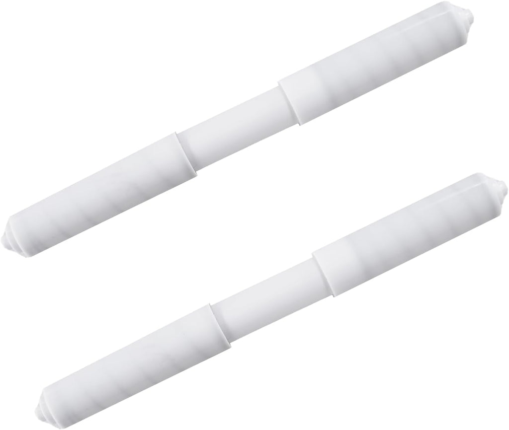2 Pack Toilet Paper Roll Holder Replacement Rod,White,Extended Version