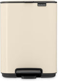 Brabantia Bo XS Step-On Trash Can | 1.1 Gal / 4L | Soft Beige | Light-Pedal, Soft-Close, Bedroom, Bathroom, Nursery Trash Can, Removable Inner Bucket, Non-Slip Base | + Trash Bags