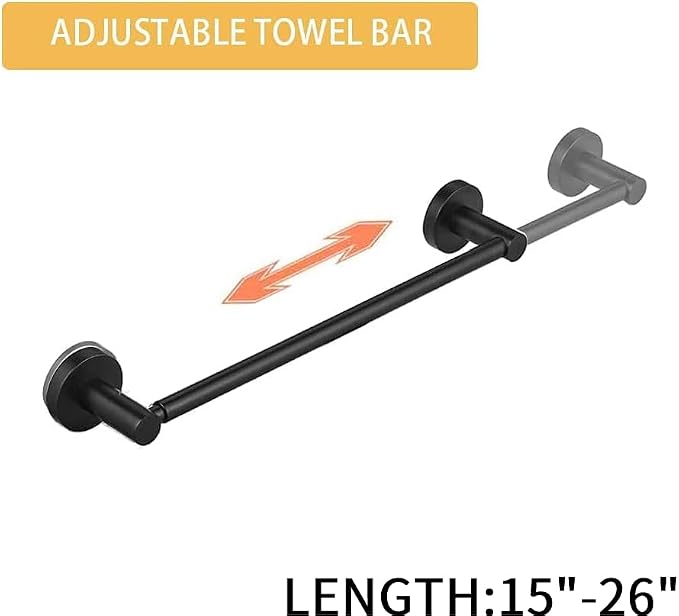 BESy Towel Racks for Bathroom Wall Mounted Bath Towel Bar Matte Black