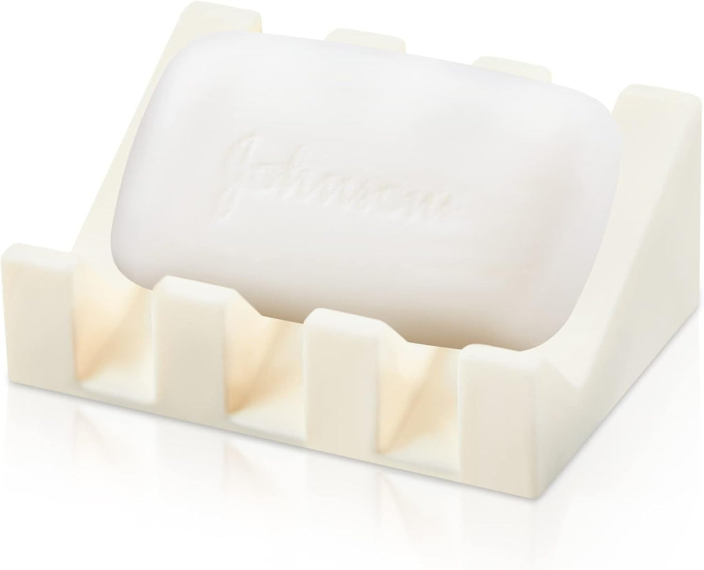 Cunhill 1 Piece Soap Dish, Silicone, Cream White