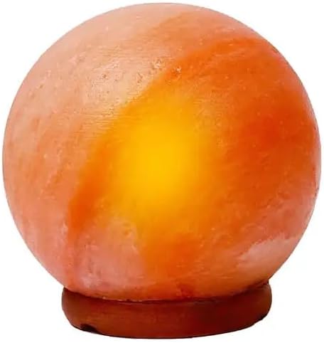 Himalayan Salt Lamp, Globe Shape, 6 Inch, with Dimmer