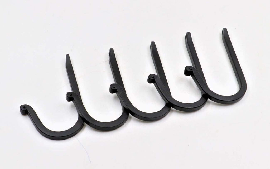 THDC Single Prong Wrought Iron Hooks, Vintage Hand Forged Iron Curved Metal Fasteners – Decorative Colonial Wall Décor, Heavy Duty Wall Hooks, Hangers for Keys, Coats, Robe, Bags, Home, Kitchen (5)