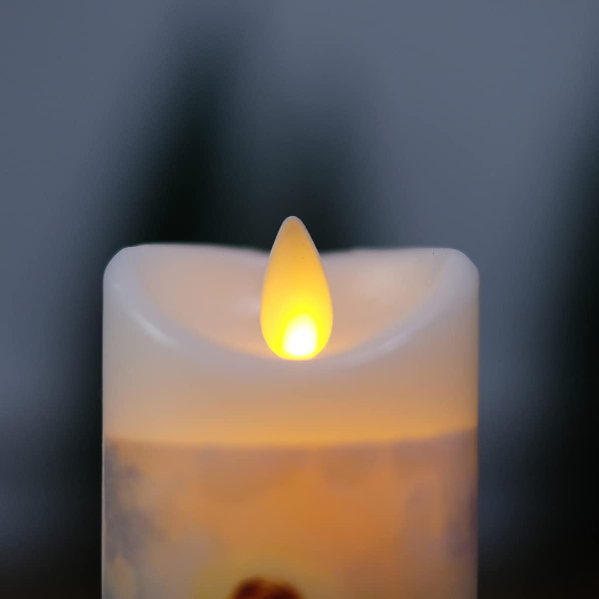 NONNO & ZGF Moving Wick Jesus Flameless Prayer Candle, Real Wax, God Devotion Bright Flickering Candles with Remote Timer Function, Battery Operated