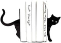 Cat Bookends, Unique Black Decorative Cat Bookends, Heavy Duty Book Holder, Ideal Cat Desk Accessories for Home and Office Decor