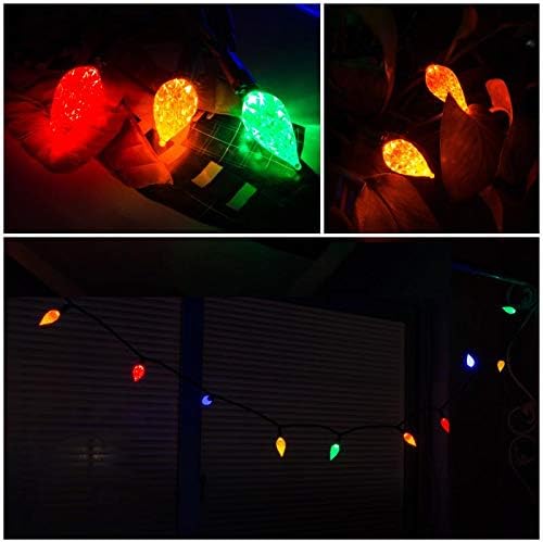 LED String Light,Christmas String Lights Multi-Color Bulbs with 50 LED 25ft Long Waterproof Lighting Globe Ball by UL Certified for Patio, Party, Wedding,Holiday,Indoor,Outdoor Decoration