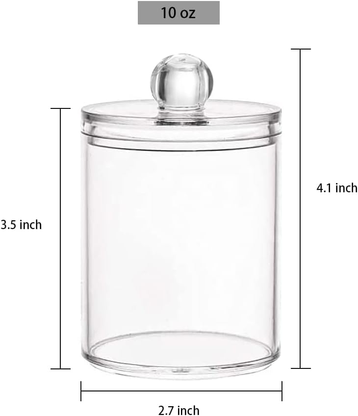DAPOWER 2 Pack Qtip Holder Bathroom Storage Canister with Lid