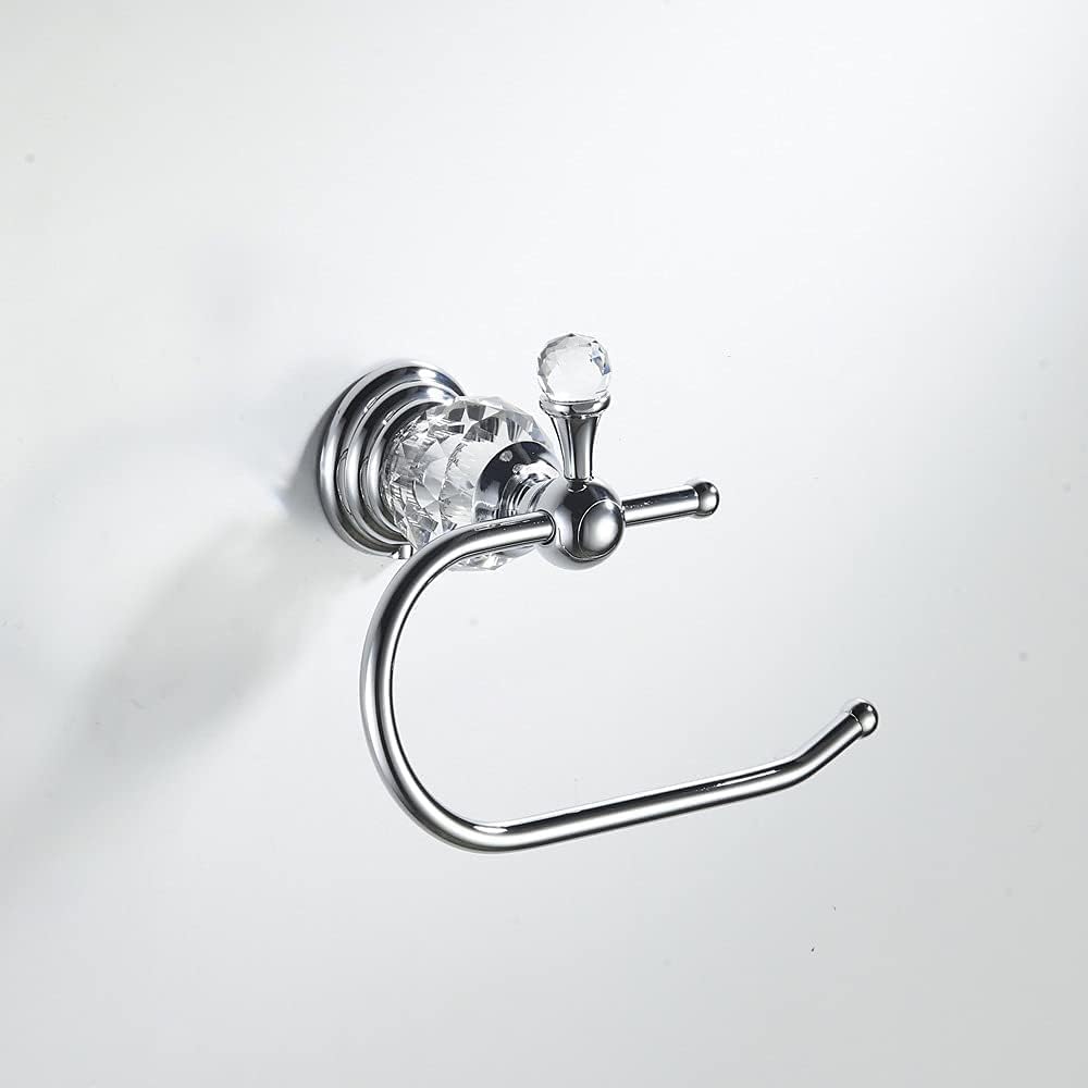 Silver Crystal Toilet Paper Holder, Chrome Bathroom Toilet Paper Roll Hanger Wall Mounted, Modern Toilet Tissue Holder Bathroom Accessory