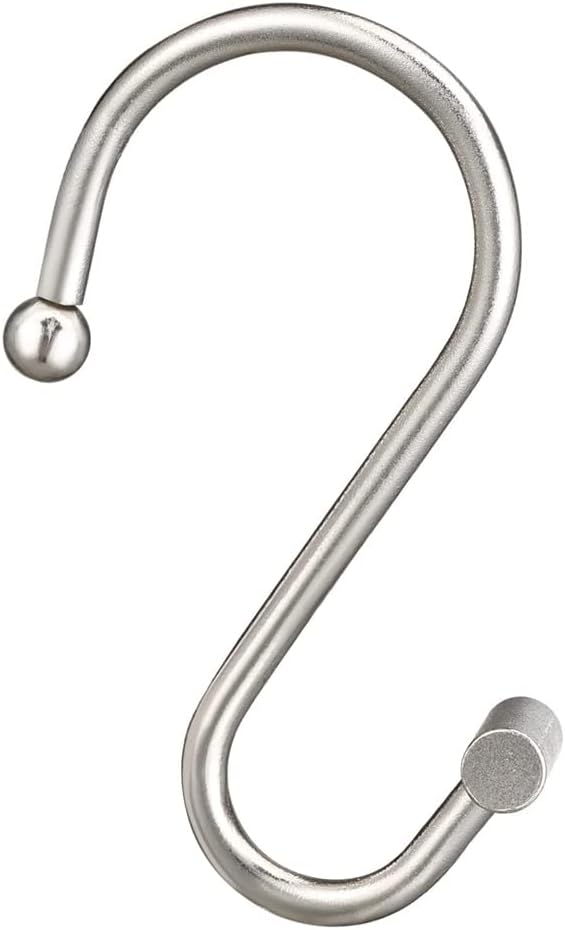 Gracelife Shower Curtain Hooks,Set of 12 Rust Resistant Metal Shower Curtain Rings for Bathroom,T-Bar Decorative Hooks Hangers for Shower Rod (Nickel)