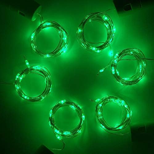 Wine Bottle Lights with Cork, 6 Pack Battery Operated 15 LED Cork Shape Silver Wire Colorful Fairy Mini String Lights for DIY, Party, Decor, Christmas, Halloween,Wedding (Green)