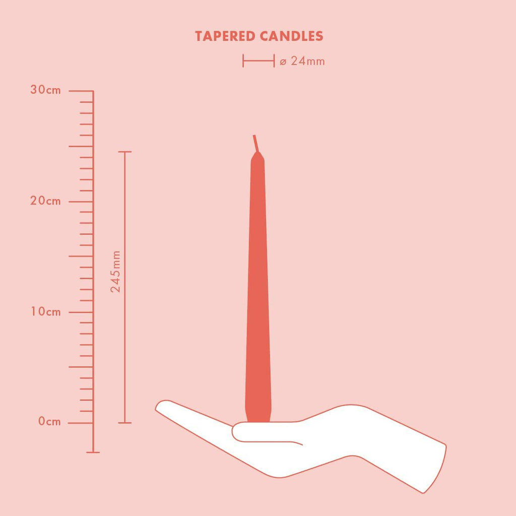 Bolsius Smooth Taper Candles - Ivory - Pack of 32 - Decorative Household Candles - Burning Time 7 Hours - Unscented - Contains Natural Vegan Wax - Without Palm Oil - 24.5 cm