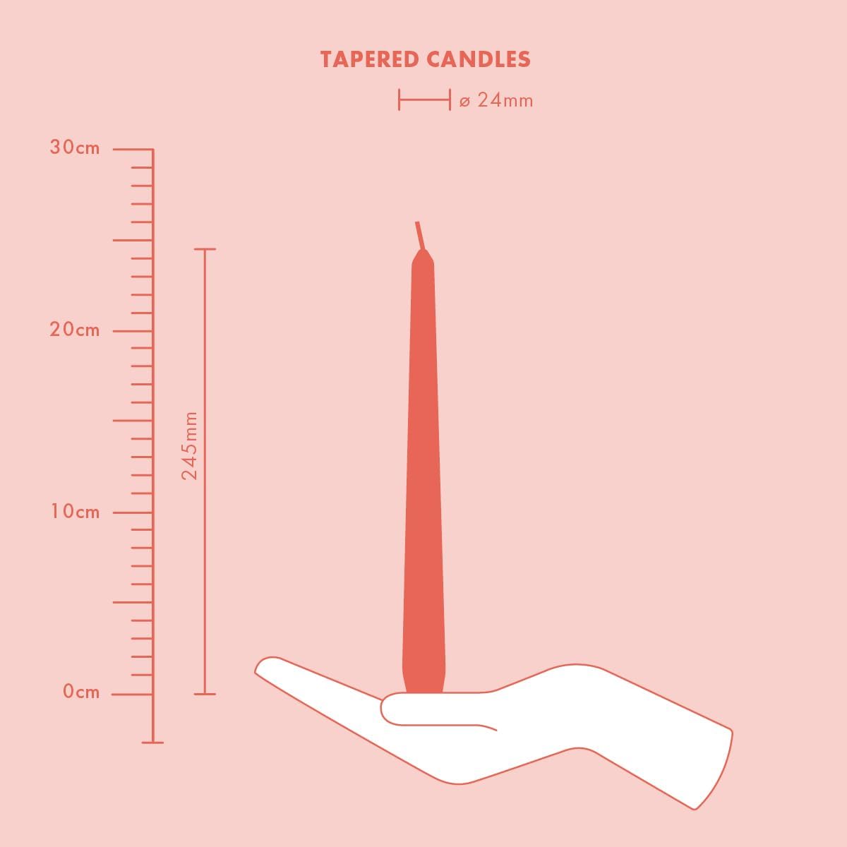 Bolsius Smooth Taper Candles - White - Pack of 32 - Decorative Household Candles - Burning Time 7 Hours - Unscented - Contains Natural Plant Wax - Without Palm Oil - 24.5 cm