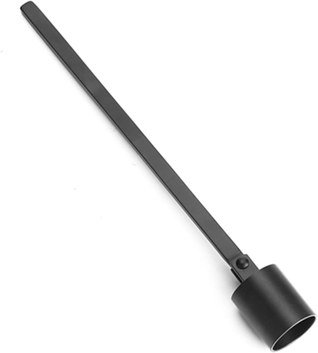7.5 * 0.9in Fashion Stainless Steel Straight Tube Shaped Candle Snuffer Wick Trimmer Candle Wick Trimmer Cover Hand Tool (Black)