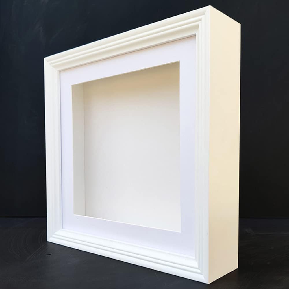 10x10 Shadow Box Frame, 3D Display Case, White, 2" Depth