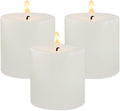 3" x 3" Hand-Poured Unscented White Pillar Candles, Dripless Candles Set of 3, Smokeless, Clean Burning, Approx 40 Hours Burn Time, Wedding, Dinner, Christmas and Home Decor