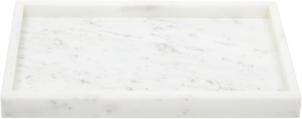 Juvale Large Marble Vanity Tray - Jewelry & Cosmetic Organizer with Drawer Organizer - Bathroom Display with Soap Tray - Home Accent Piece with Marble Decor - 11.7 x 7.7 x 1.1 in White