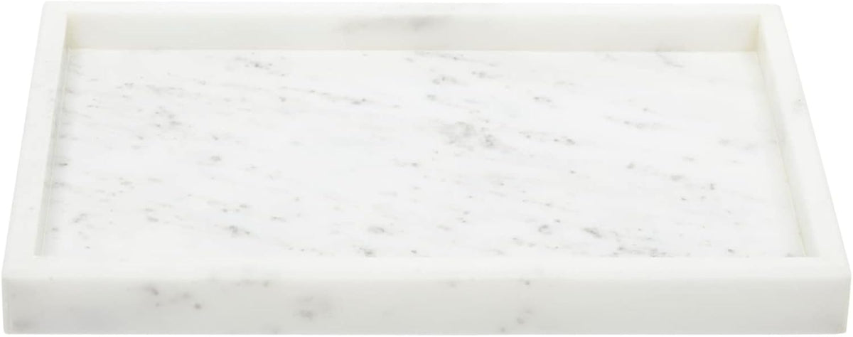 Juvale Large Marble Vanity Tray - Jewelry & Cosmetic Organizer with Drawer Organizer - Bathroom Display with Soap Tray - Home Accent Piece with Marble Decor - 11.7 x 7.7 x 1.1 in White