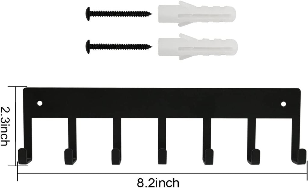 Myartte Key Holder Key Hooks Wall Decorative Zinc Alloy Key Organizer Rack with Screws and Sticker for Entryway, Kitchen, Bedroom, Organize Car Keys, House Keys, Small Accessories and Jewelry