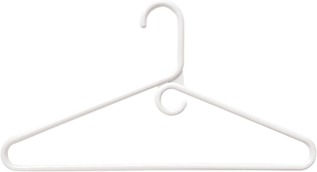 Clothes Hangers 10 Pack Plastic - Heavy Duty Space Saving Coat, Pant Hangers for Closet Organization - Durable Non-Slip, White Wardrobe Essentials Bulk Storage