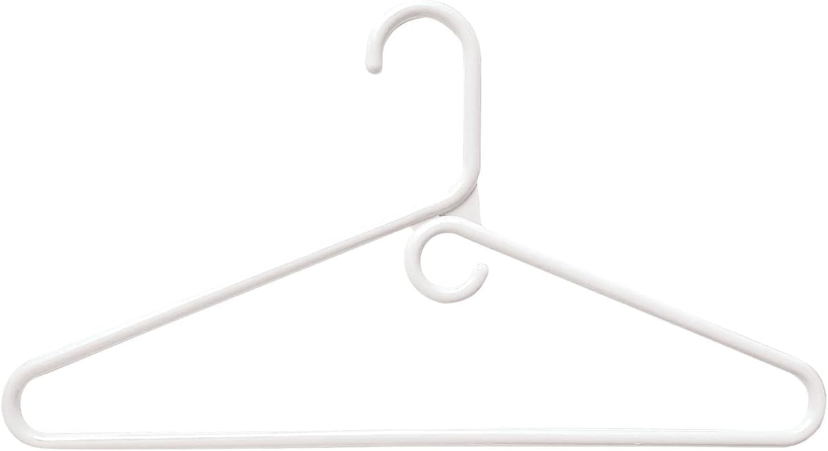 Clothes Hangers 10 Pack Plastic - Heavy Duty Space Saving Coat, Pant Hangers for Closet Organization - Durable Non-Slip, White Wardrobe Essentials Bulk Storage