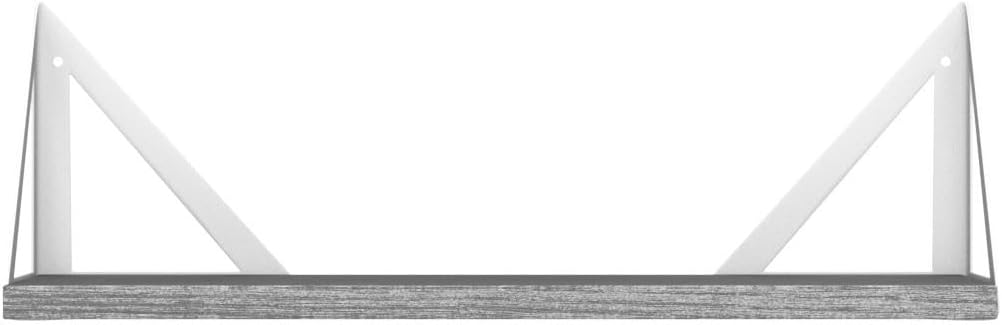 Wallniture Minori Gray Floating Shelves for Wall, Bathroom Shelves Over the Toilet Storage, Wood Wall Shelf for Bedroom, Living Room, Kitchen, Set of 3