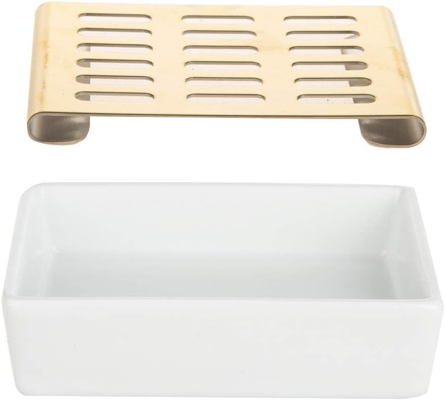 IMEEA Gold Soap Dish SUS304 Stainless Steel Soap Holder for Bathroom