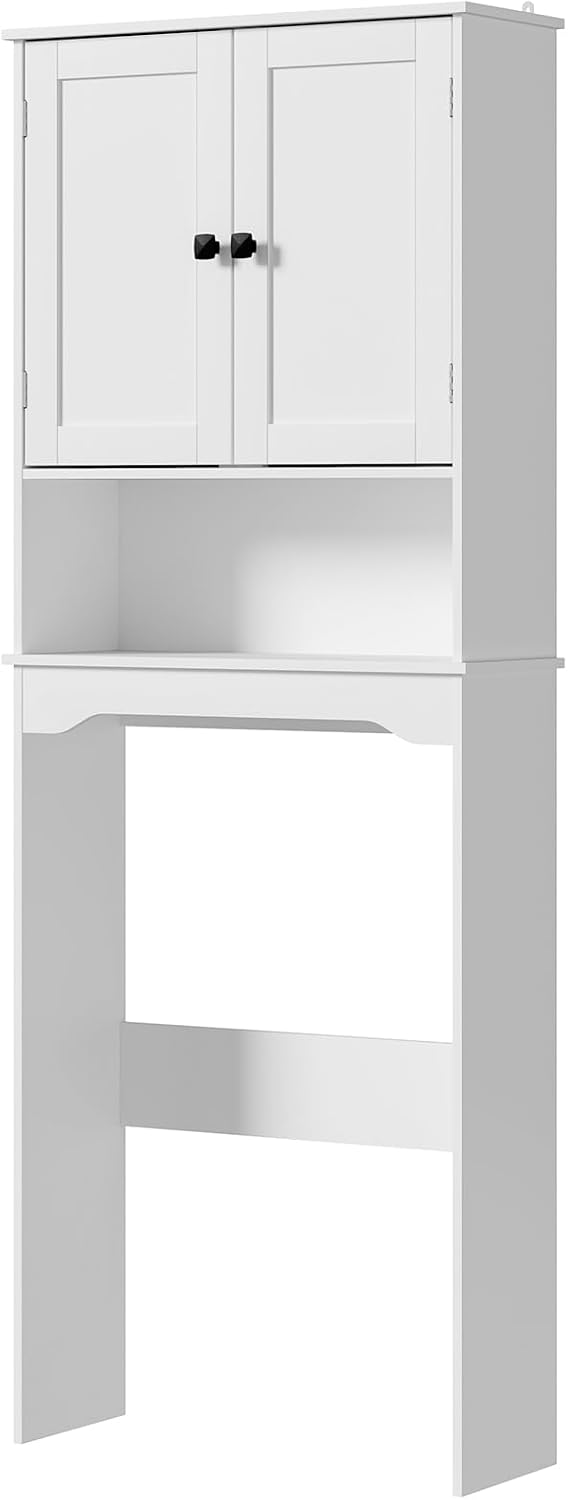 RRX Over The Toilet Storage Cabinet, Bathroom Above Organizer (Pure White)