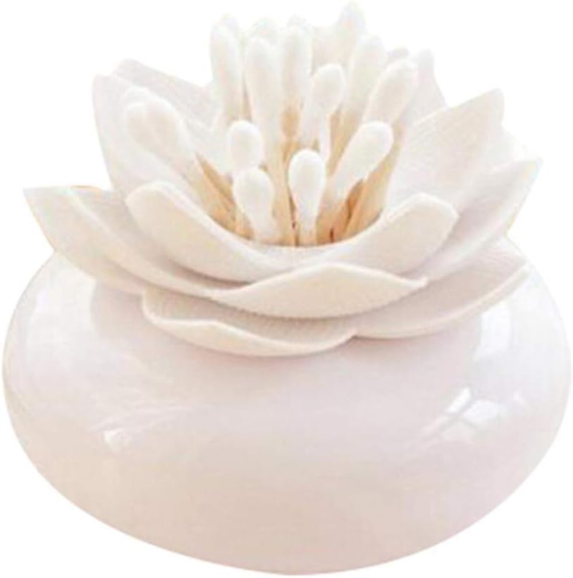 2 Pack Creative Lotus Cotton Swab Holder Q-Tips Toothpicks Holder Table Decorate Cotton Bud Storage Box Organizer