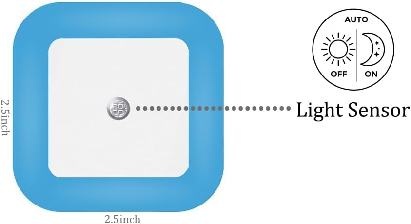 4 Pack Plug-in Bright Blue LED Night Lights with Light Sensor