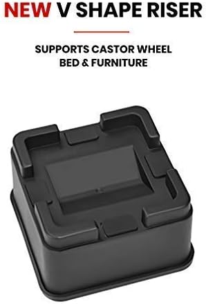 iPrimio Bed Risers 2" Lift, for Sofa and Desk, Square V Base, Black, 6 Pack