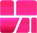 KVAEY 5 in 1 Rubber Squeegee Kit, Anti-Scratch Flexible Soft Matte TPU Coating Scraper Kit, Small Tint Squeegee Water Blade Scraper for Paint Protection Film Household Cleaning (Pink)