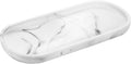 Luxspire 10" Oval Bathroom Tray for Countertop Organizer, Gravel White