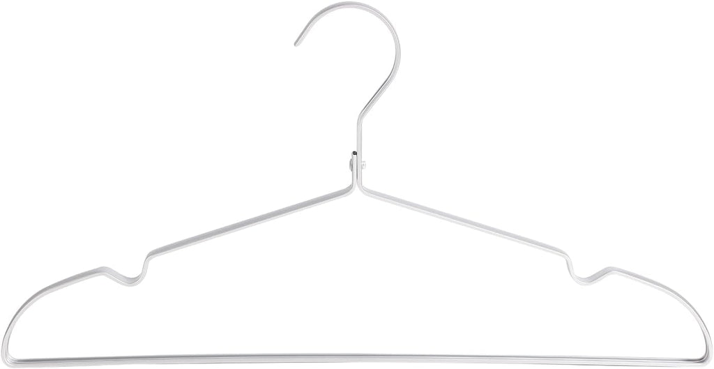 16.3" Premium Aluminum Coat Hangers, Extra Smooth & Durable Metal Shirt Dress Hanger, Light & Sturdy Metal Rack for Jacket Trouser Pant Slack, 20 Pack, Silver