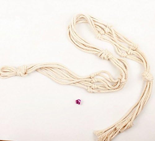 Plant Hanger, Double Plant Hanger Indoor Outdoor Hanging Planter,Hanging Plant Holder-Handmade Cotton Rope 4 Legs 2 Tier 49”3 Tier 68”(Supports 5 Flower Pots) 2 Pack
