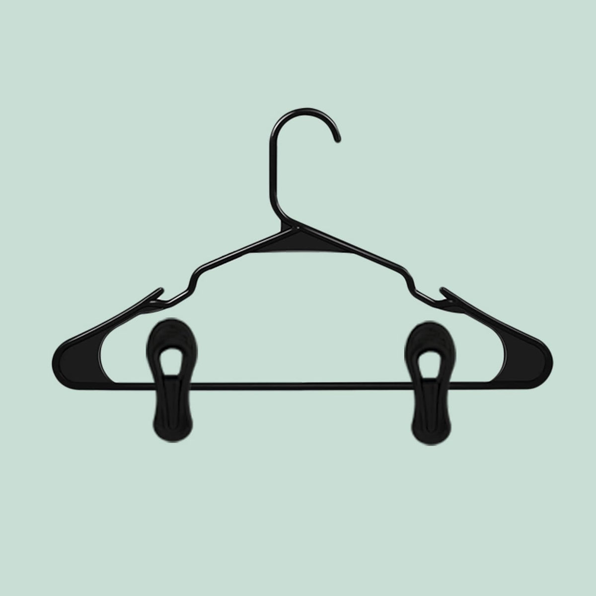 TOFIIGREM Black Hanger Clips 30 PCS, Plastic Hangers Clips Perfect for Plastic Velvet Hangers, Multi-Purpose Clothes Pins Finger Clip for Skirt Pants Hanger