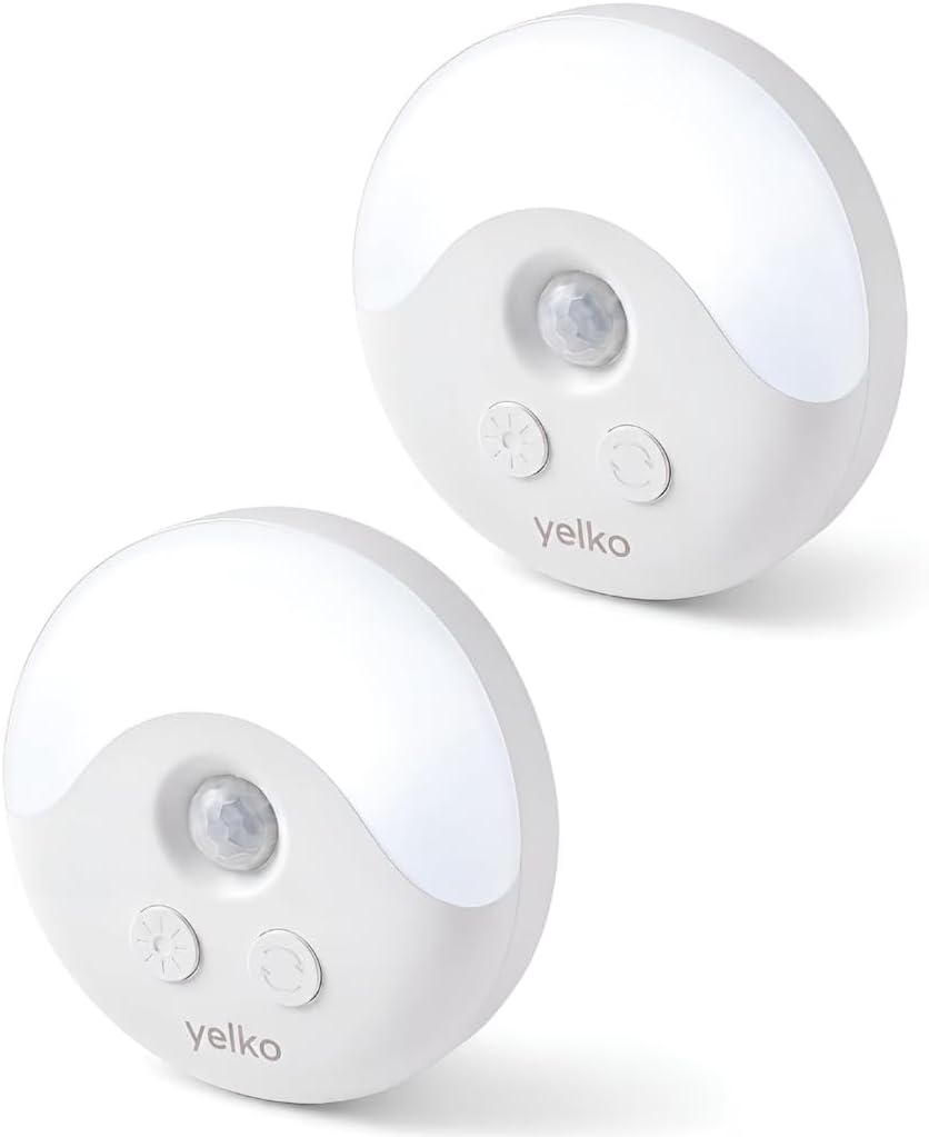 YELKO Plug-in LED Night Light, Motion & Dusk to Dawn Sensor Lights, 2Pack