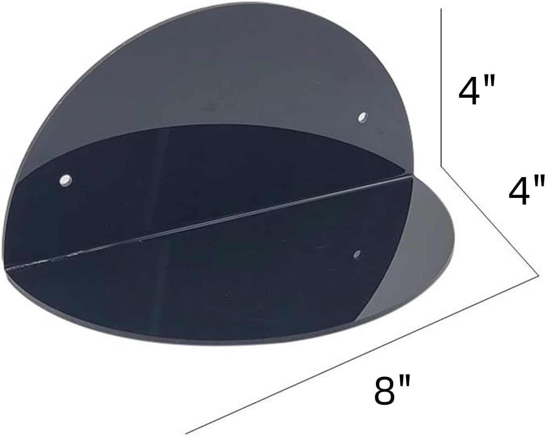 ROYALITA 2-Pack Small Acrylic Shelves Room Decor Floating Shelves, Black