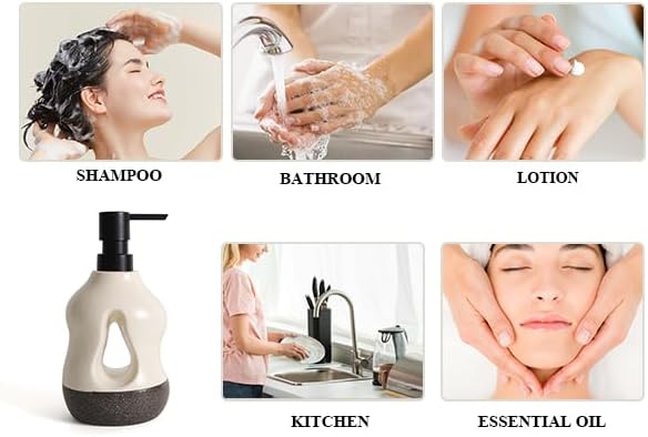 BosilunLife Ceramic Soap Dispenser - Soap Pump Dispenser Bathroom Kitchen