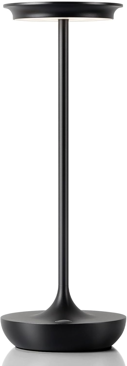 LED Rechargeable Cordless Table Lamp Battery Operated Light Black