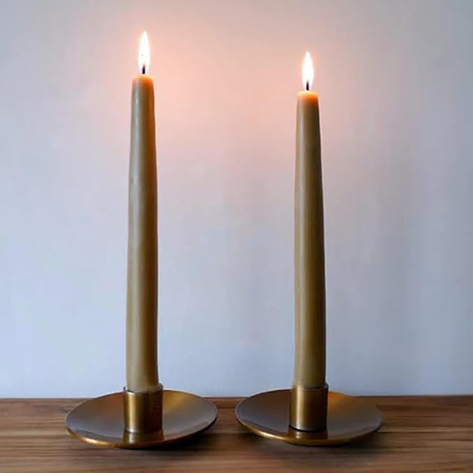 Candlestock Real Bayberry Taper Candle Pair 8 inch - Pure Bayberry and Pure 100% USA Beeswax Blend - Dripless Taper Candles - 2 Pairs (4 Candles)