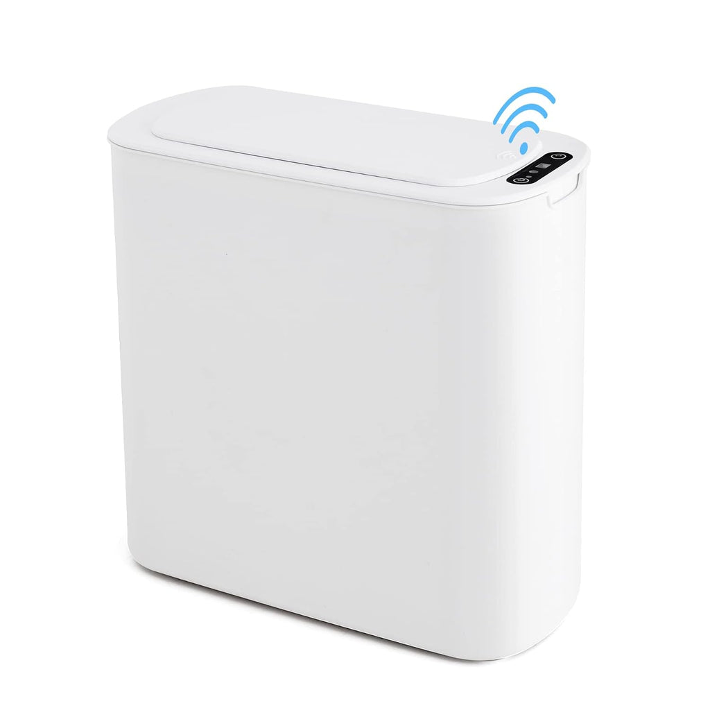 Cesun Automatic Small Bathroom Trash Can with Lid, 2.6 Gallon, White