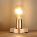 Helunsi Industrial Table Lamp Base, E26 E27 Gold Lamp Base Without Shade