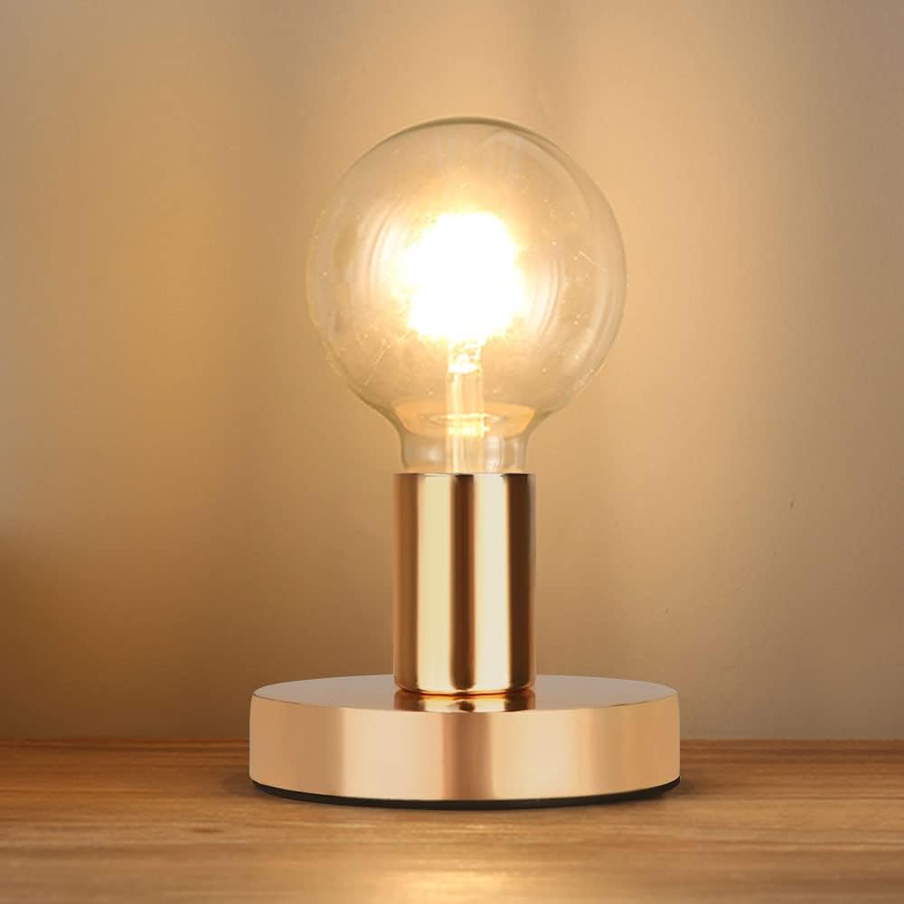 Helunsi Industrial Table Lamp Base, E26 E27 Gold Lamp Base Without Shade