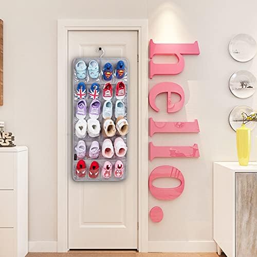 PACMAXI Over The Door Shoes Organizer for 12 Pairs of Baby Shoes Boys Girl