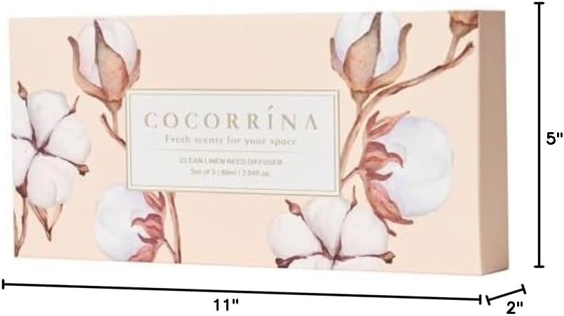 COCORRÍNA Reed Diffuser Set of 3-3 Pack/ 3.04 Fl.oz Diffuser with 24 Sticks Cashmere Vanilla/Sandalwood Rose/Clean Linen Reed Diffuser for Home Bathroom Office Decor