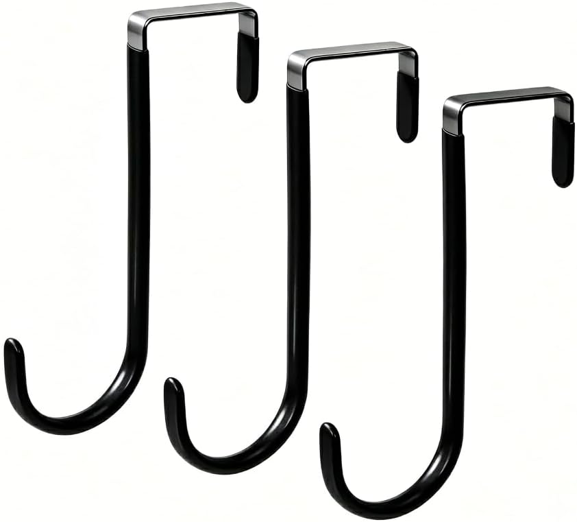 Over Door Hooks 3PCS, Heavy Duty 25LB, Fits 1.57" Thick Doors